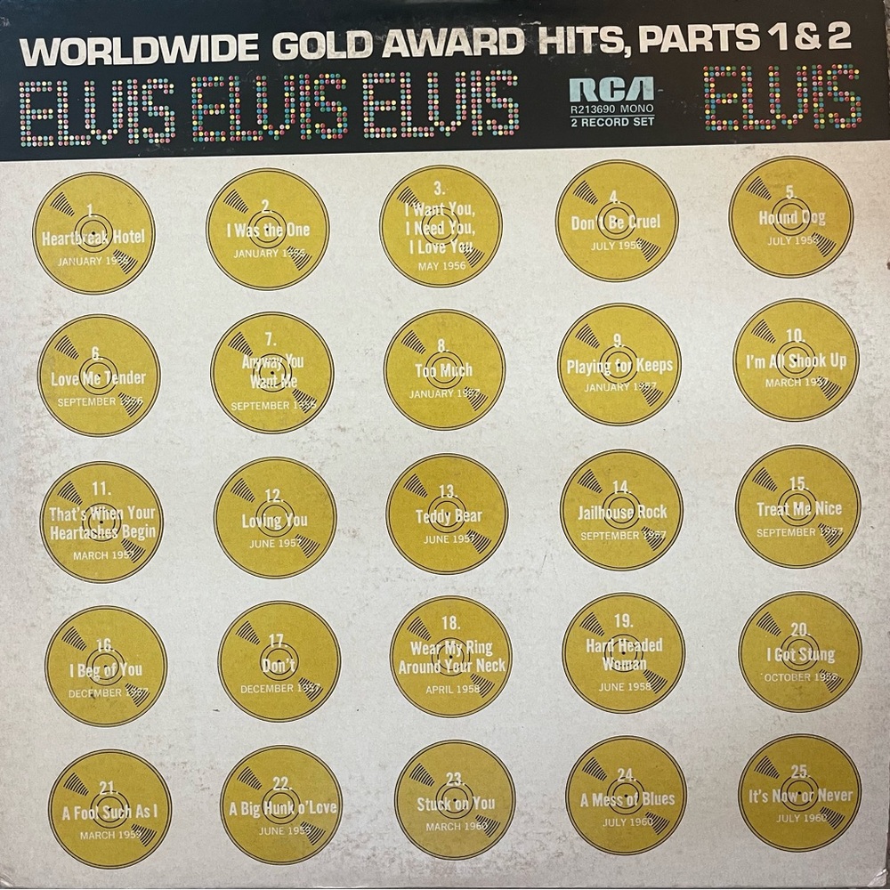 Elvis Presley - Worldwide Gold Award Hits, Parts 1 & 2 - Vinyl Record - 1974